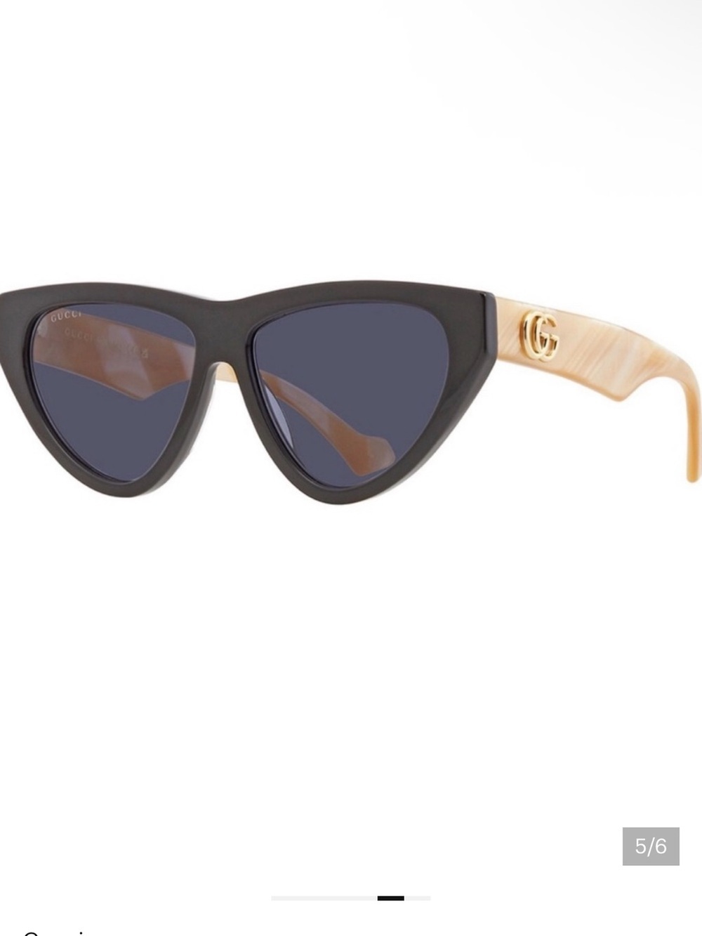 Gucci Blush Pink and Black Cat Eye Sunglasses Luxury Logo Temples! Made in Italy - Picture 4 of 15